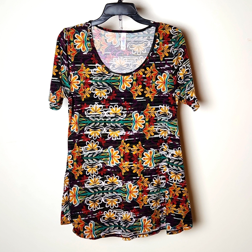 Lularoe short sleeve Multi-color Floral tee sz-small